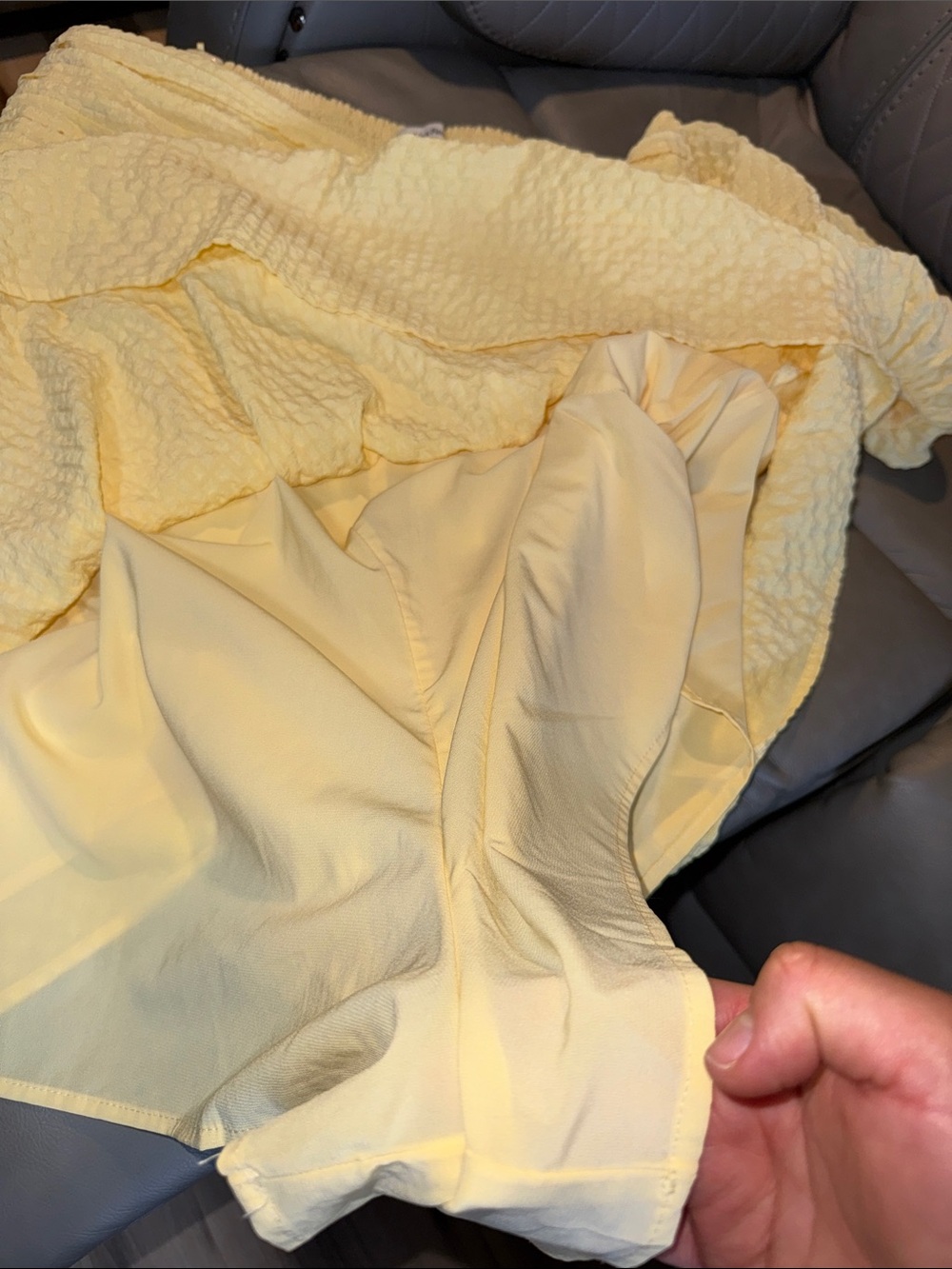 Abercrombie & Fitch Yellow Puff-Sleeve Smocked Mini Dress - Picture 8 of 10